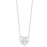 14K White Gold Monogram Heart Necklace view 2