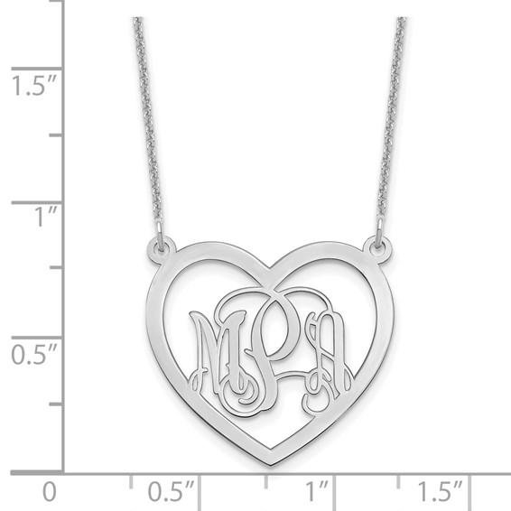 Script Heart Monogram Necklaces