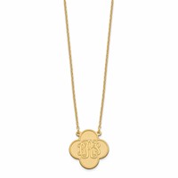 Sterling Silver Gold-plated Clover Monogram Necklace view 2