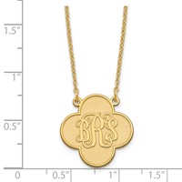 Sterling Silver Gold-plated Clover Monogram Necklace view 3