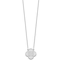 14K White Gold Clover Monogram Necklace view 2