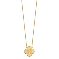 14K Yellow Gold Clover Monogram Necklace view 2