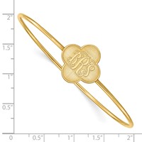 Sterling Silver Gold-plated Clover Monogram Slip on Bangle view 3