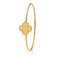 Sterling Silver Gold-plated Clover Monogram Slip on Bangle view 5