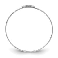 Sterling Silver Rhodium-plated Clover Monogram Slip on Bangle view 2