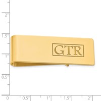 Sterling Silver Gold-plated Recessed Letter Monogram Money Clip view 3