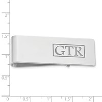 Sterling Silver Rhodium-plated Recessed Letter Money Clip view 3