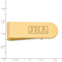 Sterling Silver Gold-plated Recessed Letter Monogram Money Clip view 3