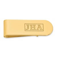 Sterling Silver Gold-plated Recessed Letter Monogram Money Clip view 1