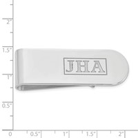 SS Rhodium-plated Recessed Letter Monogram Money Clip view 3