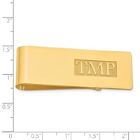 Sterling Silver Gold-plated Raised Letter Monogram Money Clip view 3