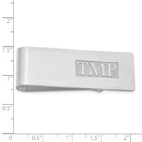 Sterling Silver Rhodium-plated Raised Letter Monogram Money Clip view 3