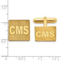 SS Gold-plated Raised Letter Square Monogram Cuff Link view 2