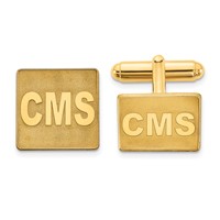 SS Gold-plated Raised Letter Square Monogram Cuff Link view 1