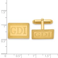 SS Gold-plated Recessed Letter Rectangle Monogram Cuff Link view 2