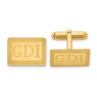 SS Gold-plated Recessed Letter Rectangle Monogram Cuff Link view 1