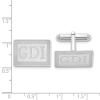 SS Rhod-plated Recessed Letter Rectangle Monogram Cuff Link view 2