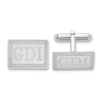 SS Rhod-plated Recessed Letter Rectangle Monogram Cuff Link view 1