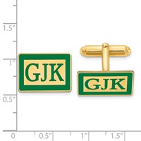 SS Gold-plated Epoxy Boarder and Letter Monogram Cuff Link view 2