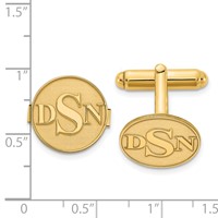 SS Gold-plated Raised Letter Monogram Round Cuff Link view 2