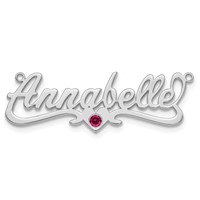 SS Rhod-plated with SS Bezel Birthstone Heart Name Plate view 5