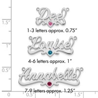 SS Rhod-plated with SS Bezel Birthstone Heart Name Plate view 3
