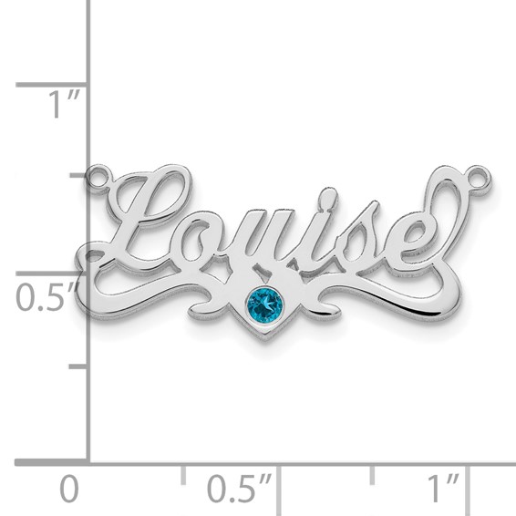 Name Plate Pendant with Birthstone                            