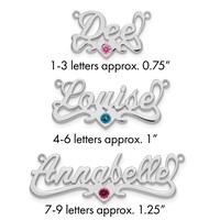 SS Rhod-plated with SS Bezel Birthstone Heart Name Plate view 1