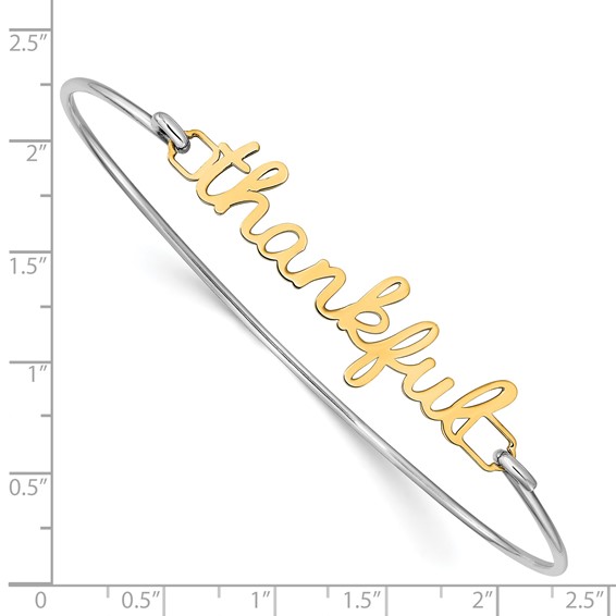 Polished Name or Word Plate on Sterling Bangle