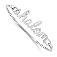 SS Rhodium-plated Name Plate on Sterling Silver Bangle view 3