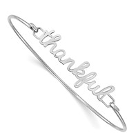 SS Rhodium-plated Name Plate on Sterling Silver Bangle view 1
