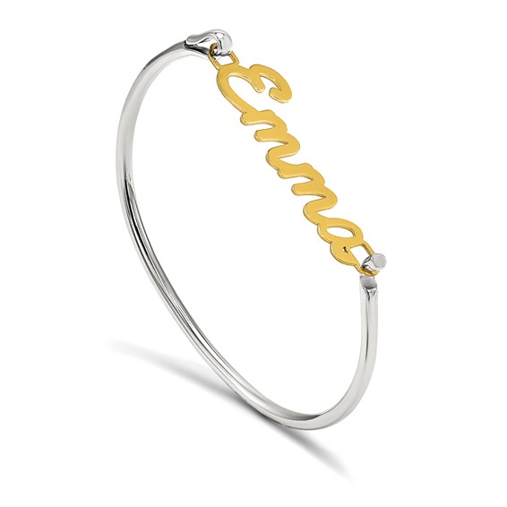 Personalized Plate on Sterling Bangle