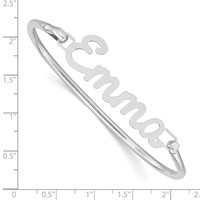 SS Rhodium-plated Name Plate on Sterling Silver Bangle view 2
