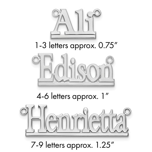 Sterling Silver Rhodium-plated Underlined Name Plate
