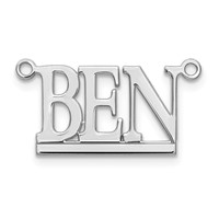 Sterling Silver Rhodium-plated Underlined Name Plate view 2