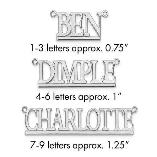 Sterling Silver Rhodium-plated Underlined Name Plate