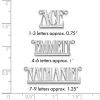 Sterling Silver Rhodium-plated Underlined Name Plate view 3