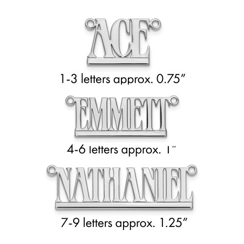 Sterling Silver Rhodium-plated Underlined Name Plate