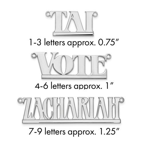 Sterling Silver Rhodium-plated Underlined Name Plate
