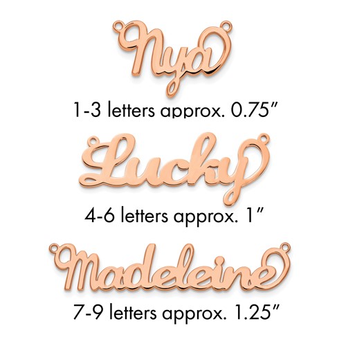 14K Rose Gold Name Plate