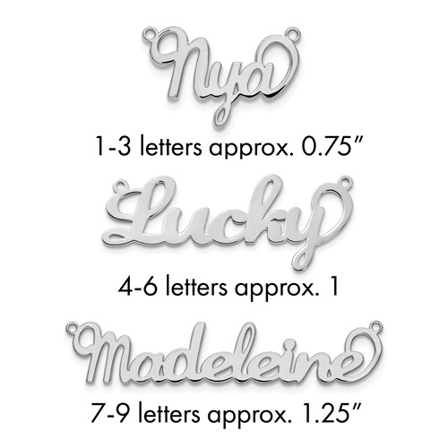 Sterling Silver Rhodium-plated Name Plate