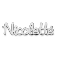 14K White Gold Polished Name Plate view 5