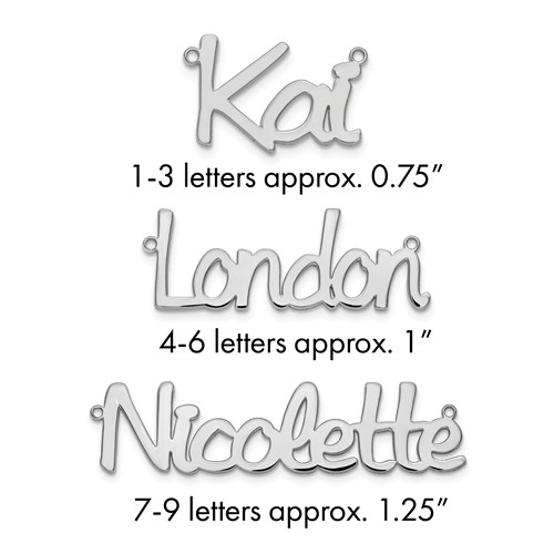 14K White Gold Polished Name Plate