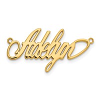 Sterling Silver Gold-plated Polished Surrey Font Name Plate view 4