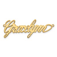 Sterling Silver Gold-plated Polished Surrey Font Name Plate view 5