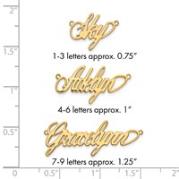 Sterling Silver Gold-plated Polished Surrey Font Name Plate view 3