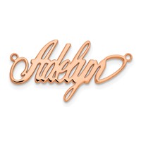 14K Rose Gold Polished Surrey Font Name Plate view 3