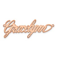 14K Rose Gold Polished Surrey Font Name Plate view 4