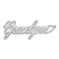 14K White Gold Polished Surrey Font Name Plate view 5