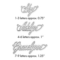 14K White Gold Polished Surrey Font Name Plate view 1